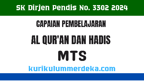 CP Qur'an Hadis Tsanawiyah Perdirjen Pendidikan Islam No. 3302 Tahun 2024
