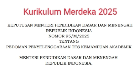 Pedoman Penyelenggaraan TKA 2025 SK Mendikdasmen No. 95